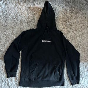 RARE Men’s Black Supreme Box Logo Hoodie, XL